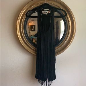 Literature Noir Fringe Racerback Dress